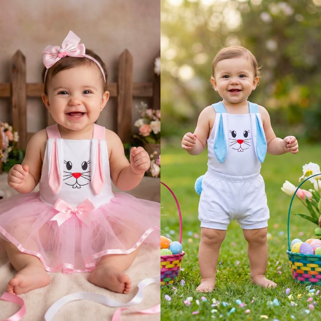 Body bebe/ coelho/fantasia/mesversário/tutu/100% algodão