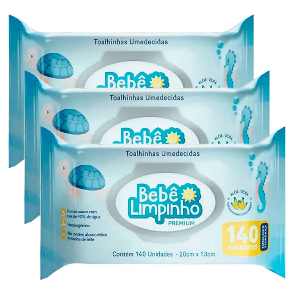 kit 420 Toalhas Umedecidas Bebê Limpinho Premium