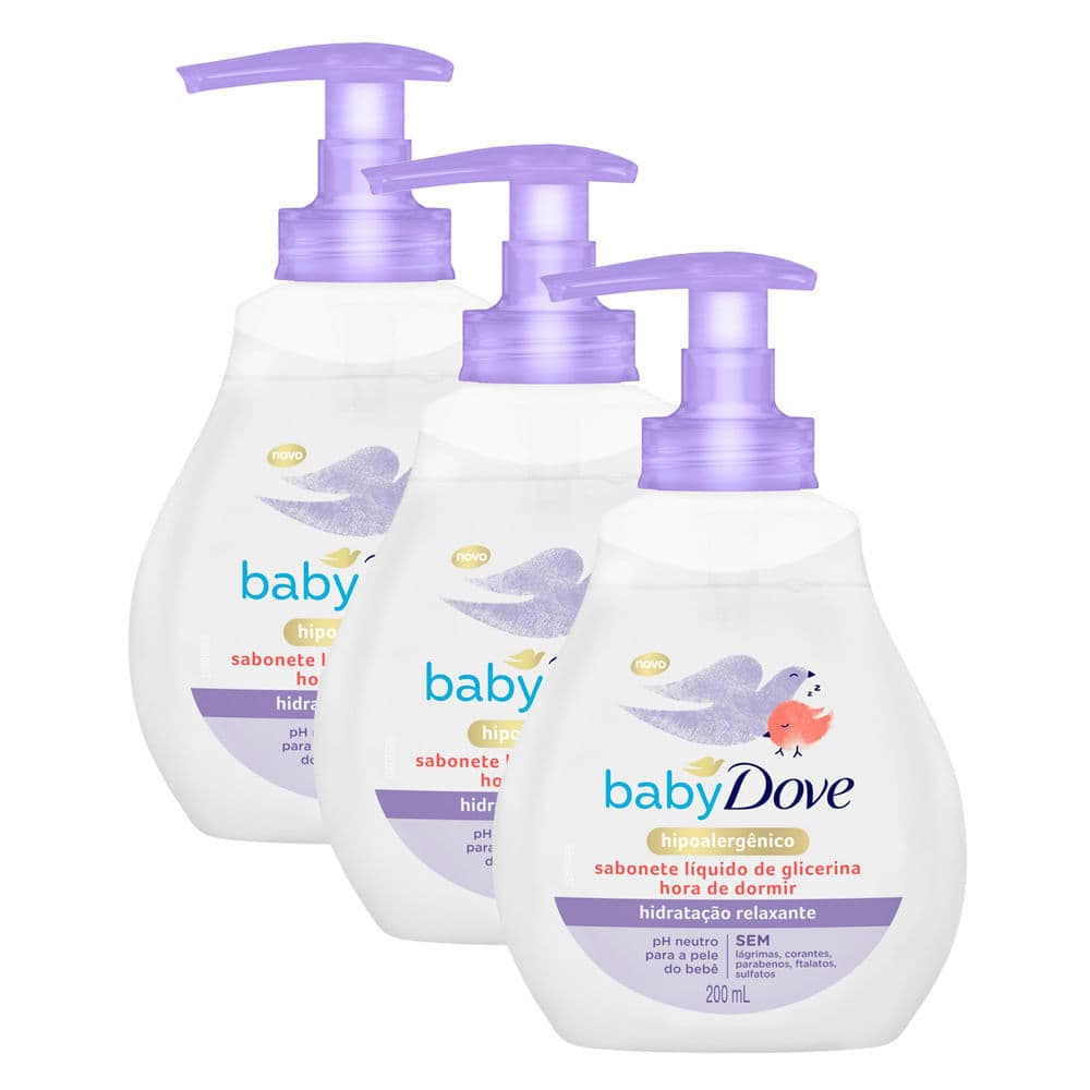 Kit 3 Sabonete Líquido Dove Baby Hora de Dormir 200ml