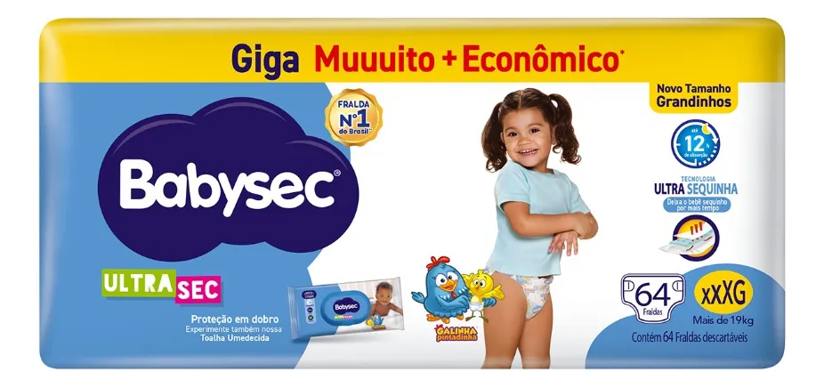 Fralda Babysec Ultra Giga 64 Unidades