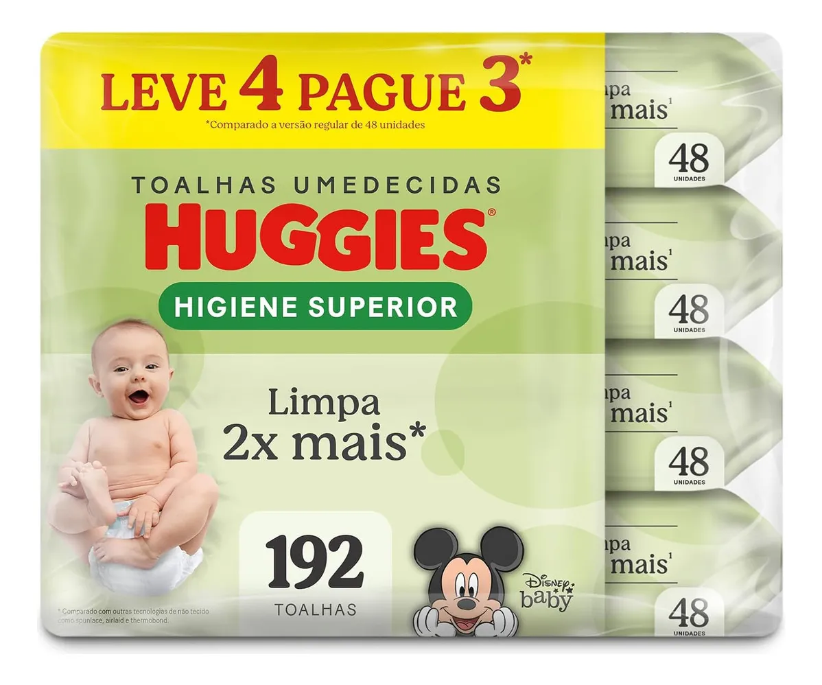 Pack Toalha Umedecida Disney Baby Huggies Max Clean Pacote 4 Unidades Leve Mais Pague Menos