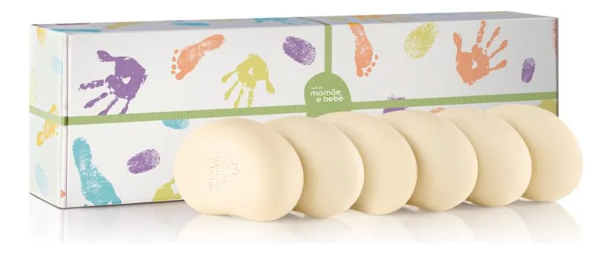 Sabão em barra Natura Mamãe e Bebê de 25 g 6 u