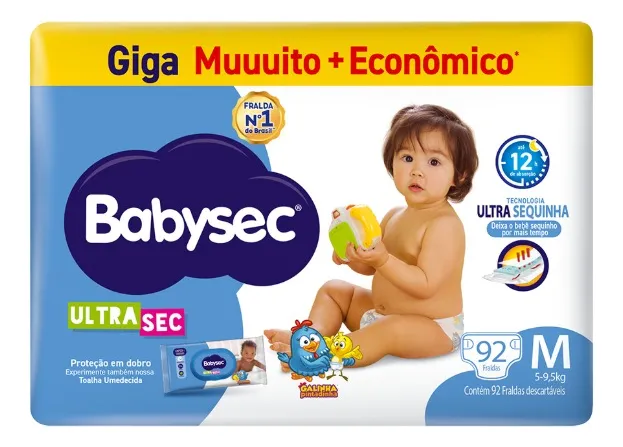 Fralda Babysec Ultra Giga 92 Unidades