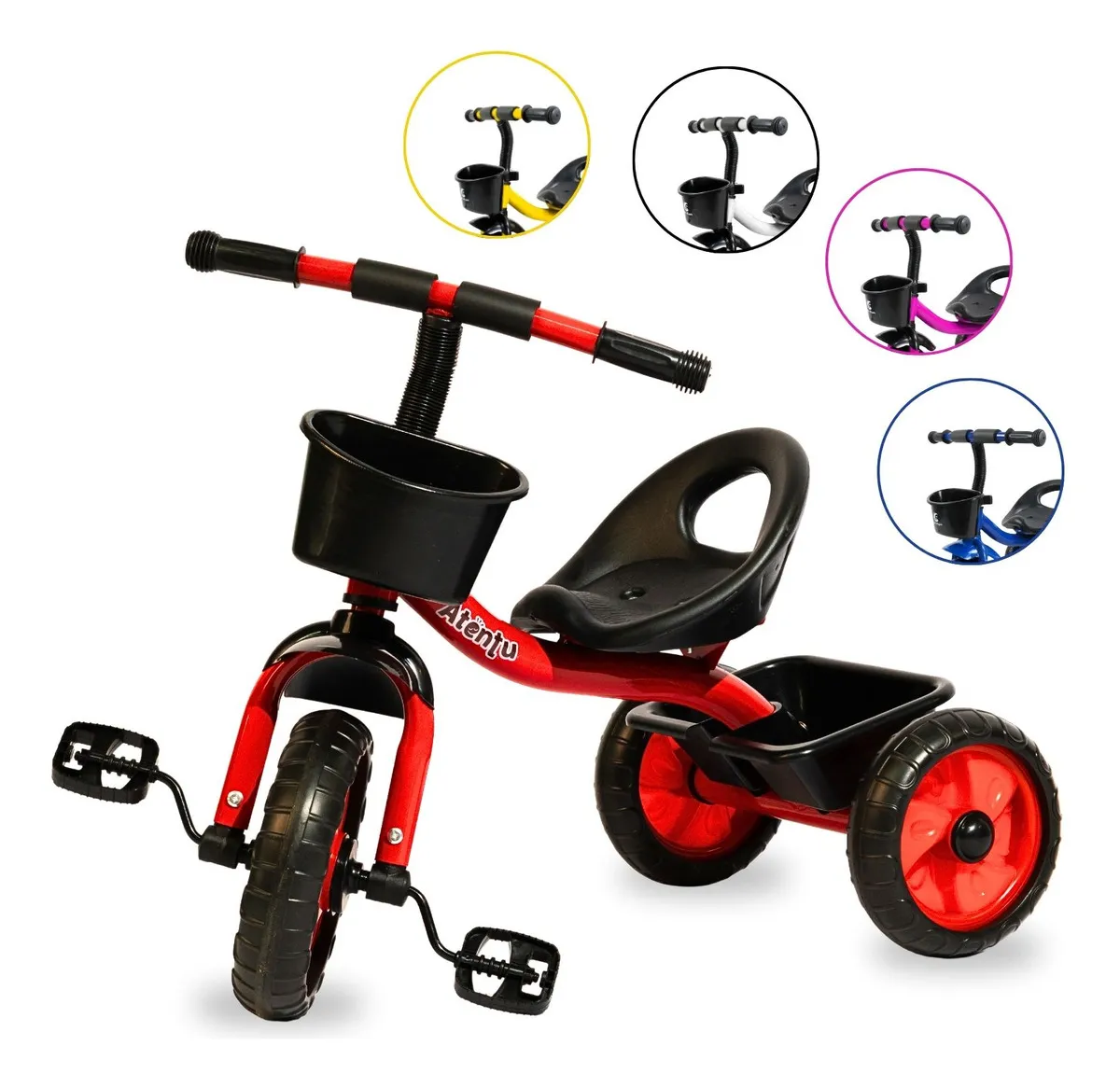 Triciclo Infantil 3 Rodas Brinquedo Passeio Com Cestinha Vermelho